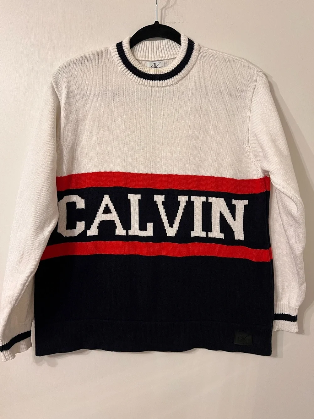 VINTAGE CALVIN KLEIN 100% COTTON HEAVY KNIT SWEATER ✨